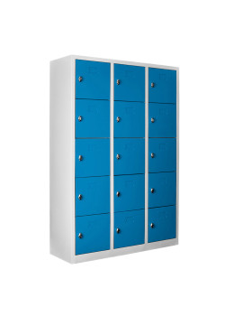 Demir Dolap Ofis 15 Gözlü Öğretmen Öğrenci Dolabı Gri-Mavi