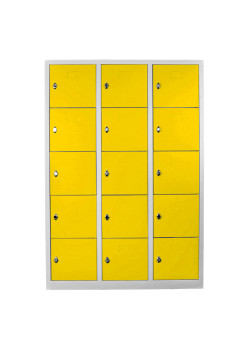 Demir Dolap Ofis 15 Gözlü Öğretmen Öğrenci Dolabı Gri-Sarı