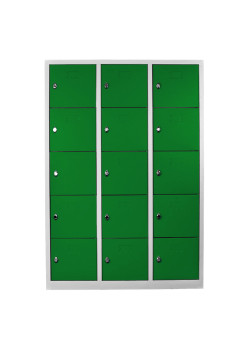 Demir Dolap Ofis 15 Gözlü Öğretmen Öğrenci Dolabı Gri-Yeşil