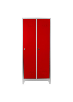 Demir Dolap Ofis 2 li Standart Soyunma Dolabı Gri-Kırmızı Demir Dolap Ofis 2 li Standart Soyunma Dolabı Gri-Kırmızı