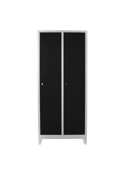 Demir Dolap Ofis 2 li Standart Soyunma Dolabı Gri-Siyah Demir Dolap Ofis 2 li Standart Soyunma Dolabı Gri-Siyah