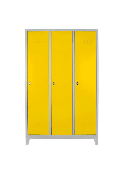 Demir Dolap Ofis 3 lü Eko Soyunma Dolabı Gri-Sarı