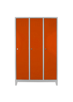 Demir Dolap Ofis 3 lü Eko Soyunma Dolabı Gri-Turuncu