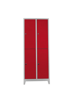 Demir Dolap Ofis 4 lü Eko Soyunma Dolabı Gri-Kırmızı Demir Dolap Ofis 4 lü Eko Soyunma Dolabı Gri-Kırmızı