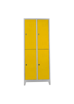Demir Dolap Ofis 4 lü Eko Soyunma Dolabı Gri-Sarı Demir Dolap Ofis 4 lü Eko Soyunma Dolabı Gri-Sarı