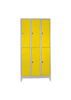 Demir Dolap Ofis 6 Lı Standart Soyunma Dolabı Gri-Sarı Demir Dolap Ofis 6 Lı Standart Soyunma Dolabı Gri-Sarı