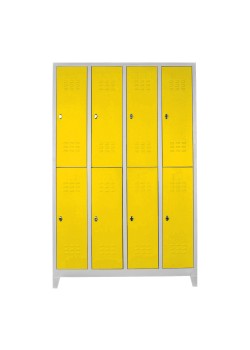 Demir Dolap Ofis 8 li Soyunma Dolabı Gri-Sarı