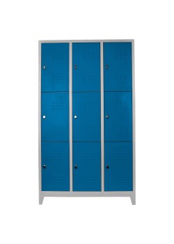Demir Dolap Ofis 9 lu Standart Soyunma Dolabı Gri-Mavi Demir Dolap Ofis 9 lu Standart Soyunma Dolabı Gri-Mavi