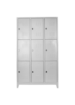Demir Dolap Ofis 9 lu Standart Soyunma Dolabı Gri Demir Dolap Ofis 9 lu Standart Soyunma Dolabı Gri