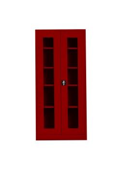 Demir Dolap Ofis Camlı 198 lik Dosya Dolabı Kırmızı